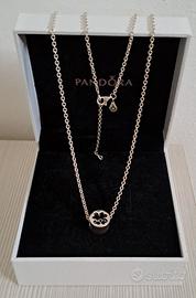 Collana a catena con charm quadrifoglio Pandora