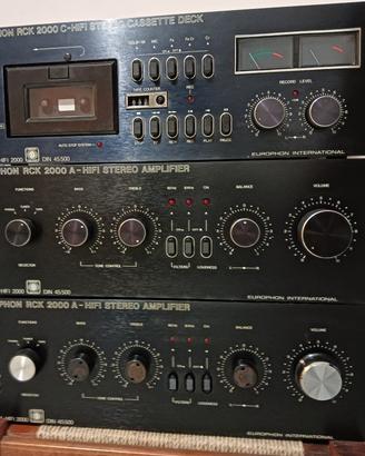 2 amplificatore +piastra registratore cassette 