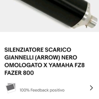 Scarico Giannelli (Arrow) per Yamaha Fazer e FZ8