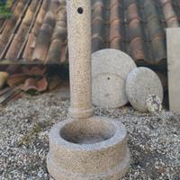 Fontana porta-rubinetto in Granito Rosa Naturale