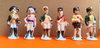 6 statuine soldatini in ceramica perfetti