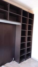 libreria a ponte color wengè