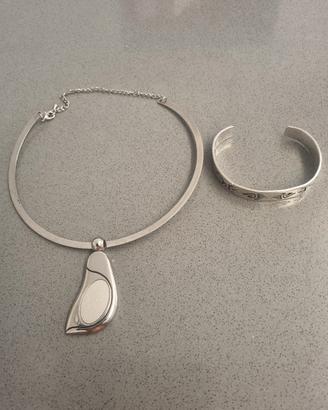 Set collana girocollo e bracciale messicano rigido
