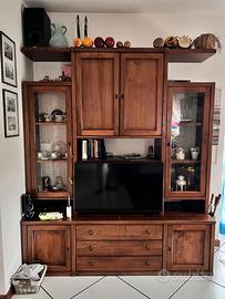 Mobile parete attrezzata in noce nazionale