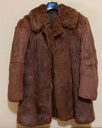Giacca Cappotto Pelliccia Marrone 44 Classico Chic