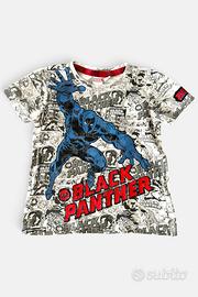 T-Shirt Black Panther Marvel Bambino 100% Cotone