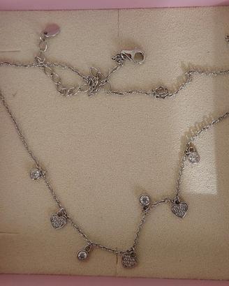 Collana Girocollo con cuori e zirconi Mabina