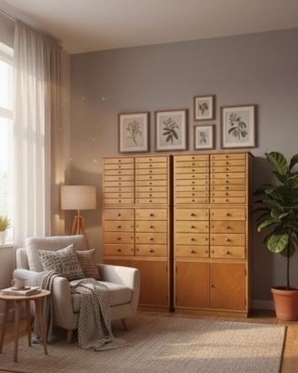 Cassettiera schedario vintage, anni '50