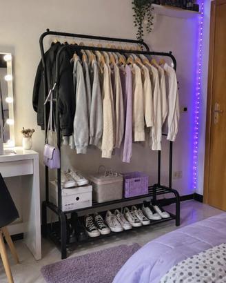 appendiabiti doppio con ripiano scarpe