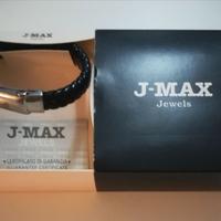 Bracciale, J-MAX Jewels, in vera pelle e acciaio i