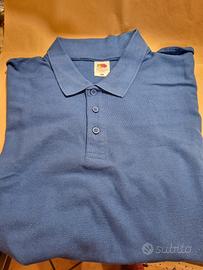 Polo Fruit of the Loom Uomo Blu Taglia XL