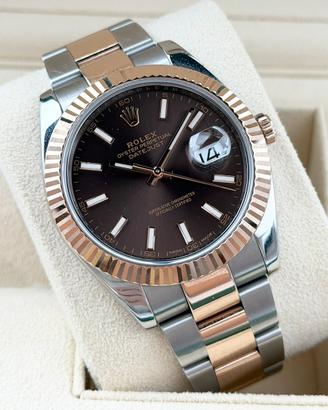 Rolex Datejust 41 Chocolate, Acciaio e Oro Rosa