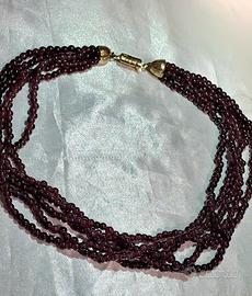 Collana 5 fili di granati  42  cm