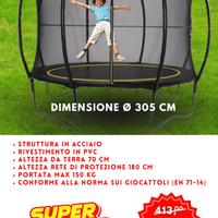 TRAMPOLINO ELASTICO BIMBO JUMPY PRO diam.305 cm