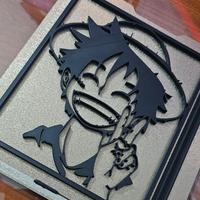 Quadretto Luffy di One piece decorativo 3D