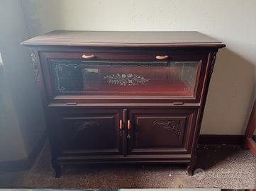 Vetrina bar legno massello con specchiera 1932