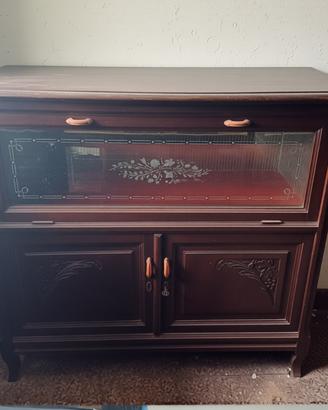 Vetrina bar legno massello con specchiera 1932