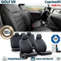 COPRISEDILI Per VW Golf 7 SU MISURA in PELLE Nera
