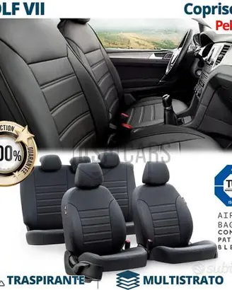 COPRISEDILI Per VW Golf 7 SU MISURA in PELLE Nera