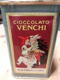 Scatola di latta litografata Cacao VENCHI Torino