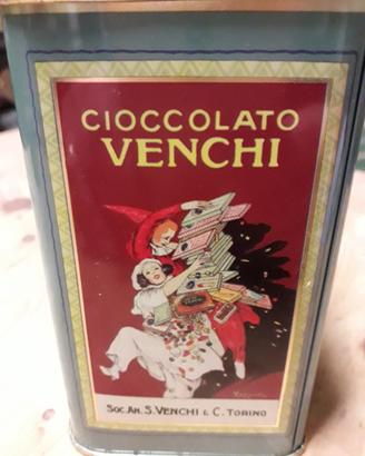 Scatola di latta litografata Cacao VENCHI Torino