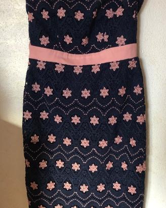 Tubino in simil uncinetto blu e rosa