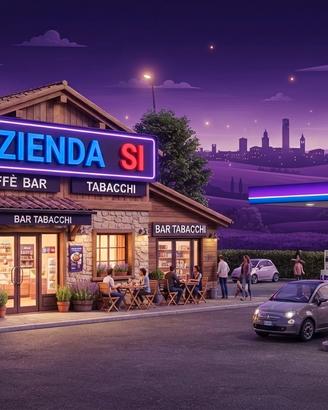 Bar tabacchi su distributore vicino autostrada