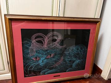 Quadro gatto di Novella Parigini firmato