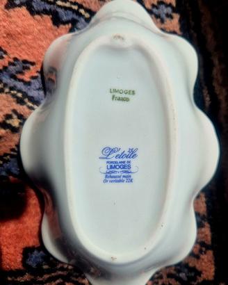 Vassoio Limoges L'Étoile Porcellana e Oro 22K