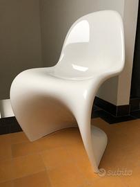 VITRA 2 VERNER PANTON in resina BIANCO lucido
