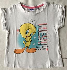 Warner Bros. T - Shirt bambina bianca con Titti