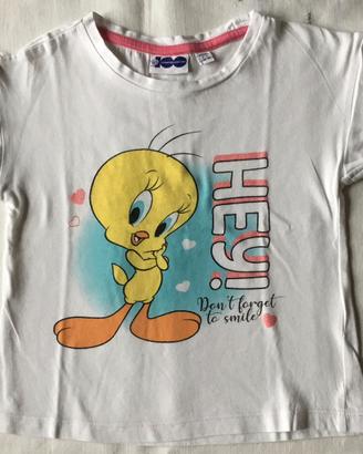 Warner Bros. T - Shirt bambina bianca con Titti