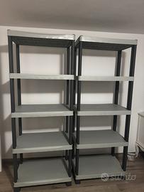 2 scaffali plastica come nuovi