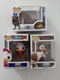 Lotto 3 funko pop trex huey gizmo 1211 307 04