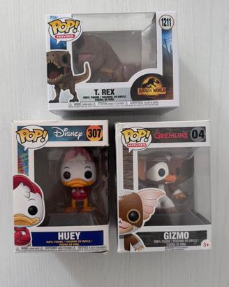 Lotto 3 funko pop trex huey gizmo 1211 307 04