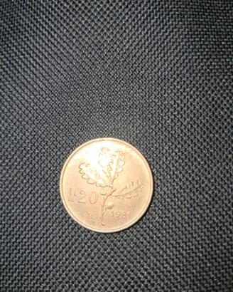 20 lire italiane italiane moneta 1981 euro