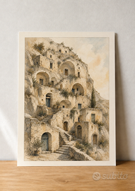 Case rupestri di Matera – poster A3