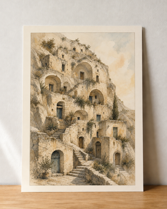 Case rupestri di Matera – poster A3
