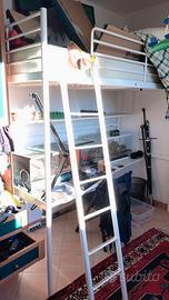 letto soppalco vitval con piano scrivania