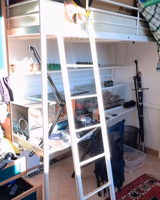 letto soppalco vitval con piano scrivania