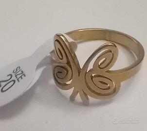 anello acciaio dorato