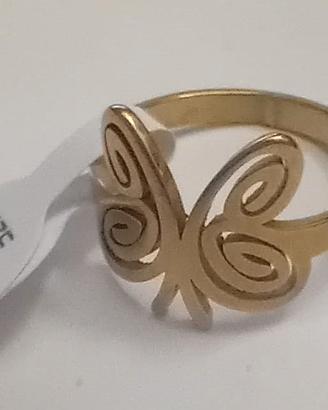 anello acciaio dorato