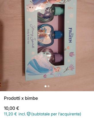 prodotti corpo bimbe