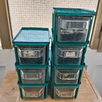 Set 7 pezzi contenitori con cassetti 