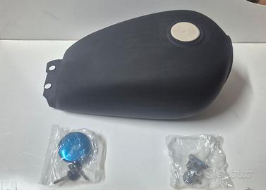 Serbatoio moto metallo nero tappo a scomparsa.