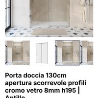 Porta doccia 130cm apertura scorrevole