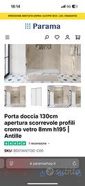 Porta doccia 130cm apertura scorrevole