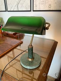 Lampada da Notaio in marmo e ottone