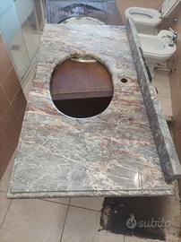 base in marmo rosa-grigio per lavabo bagno