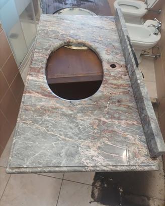 base in marmo rosa-grigio per lavabo bagno